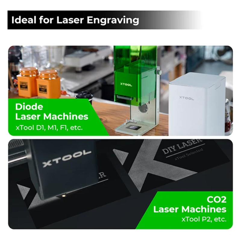 XTool Material Glossy Black Aluminum Metal Business Cards - Image 4
