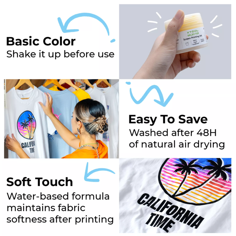 xTool Screen Printing Ink Set (6 Colors) - Image 3