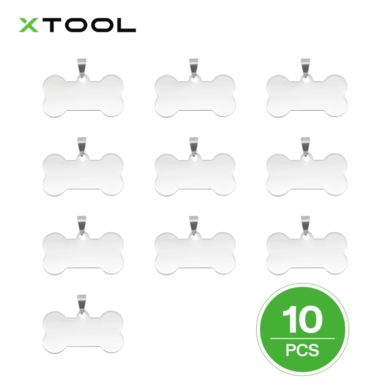 xTool Bone Stainless Steel Dog Tag for Laser Engraving (10pcs) - Image 2