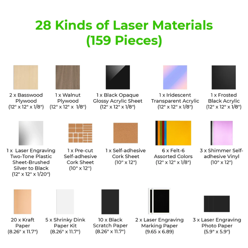 xTool Ultimate Laser Material Kit (159pcs) - Image 5