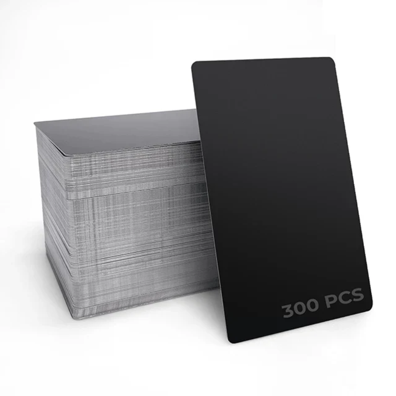 XTool Material Glossy Black Aluminum Metal Business Cards - Image 2