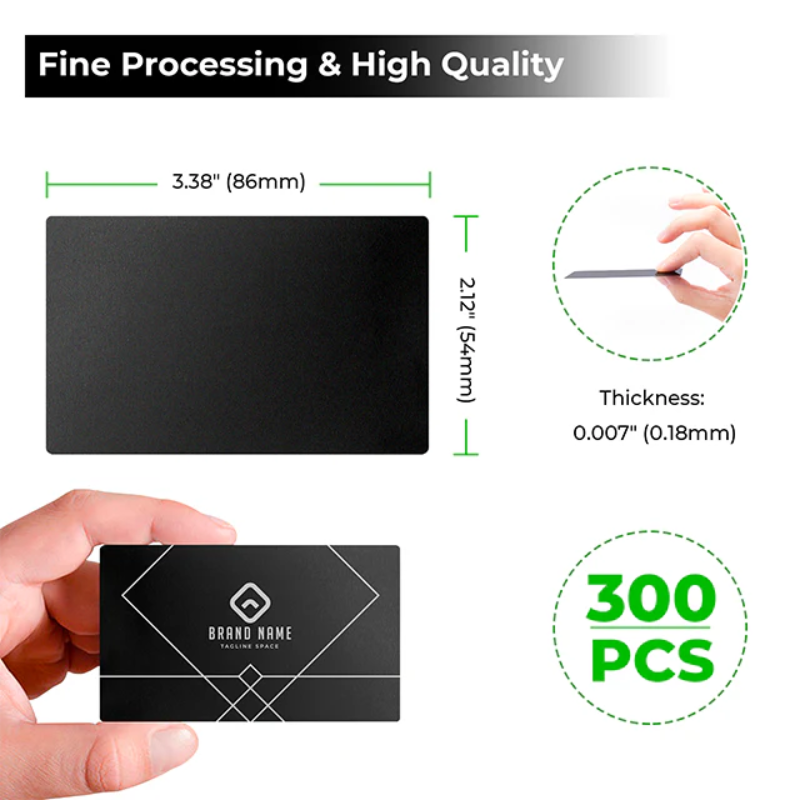 XTool Material Glossy Black Aluminum Metal Business Cards - Image 9