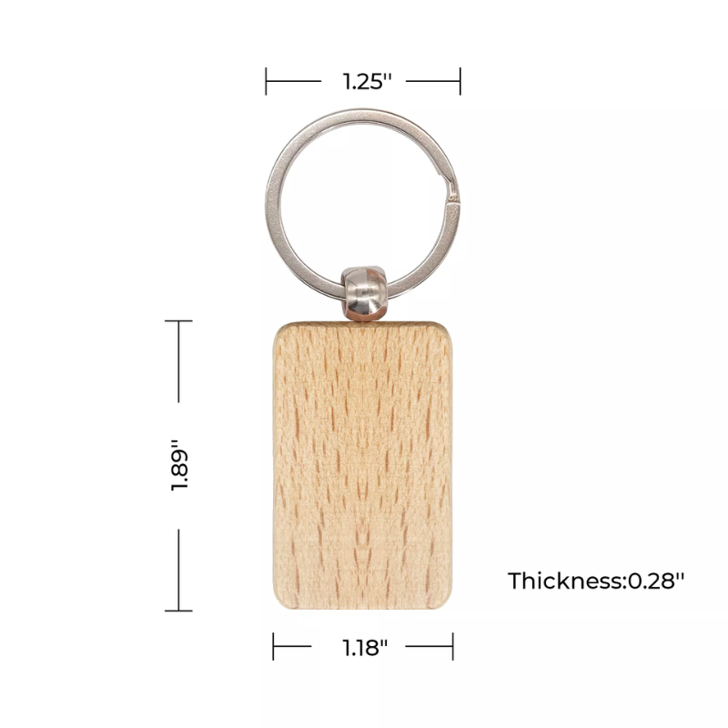xTool Rounded Rectangle and Mix Shape Wooden Keychain (10pcs) - Image 4