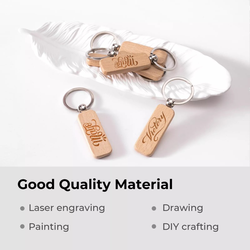 xTool Rounded Rectangle and Mix Shape Wooden Keychain (10pcs) - Image 6