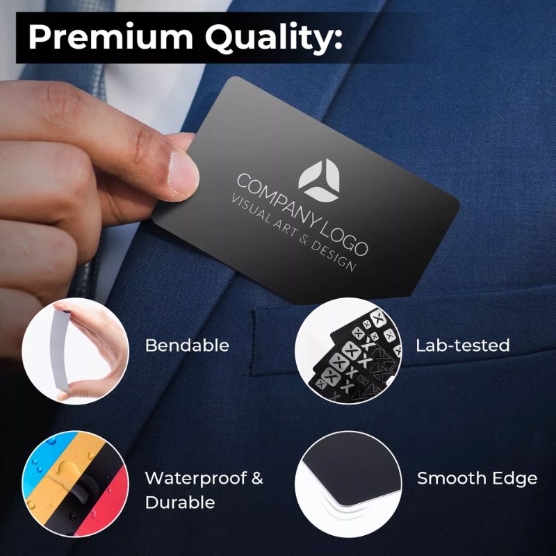 XTool Material Glossy Black Aluminum Metal Business Cards - Image 5